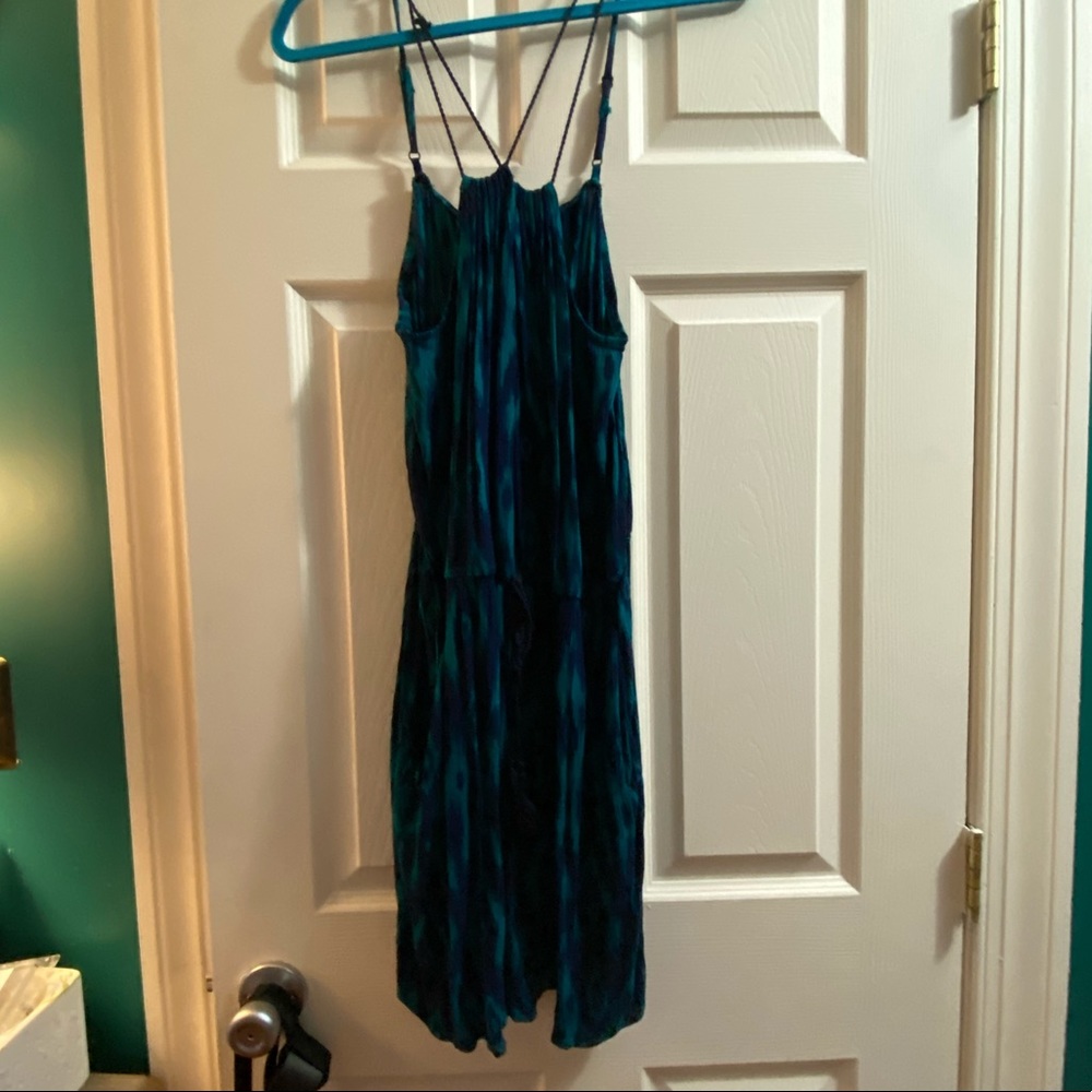 Teal print romper